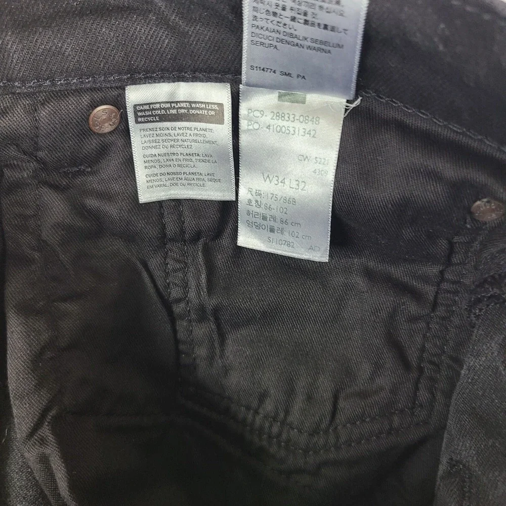 Levi's Premium‎ Lot 512 Jeans Mens 34x32 Slim Taper Black Wash